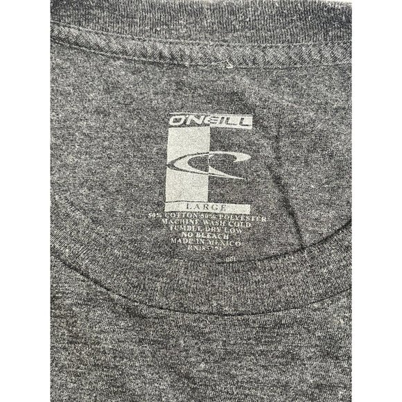 O'Neill T Shirt Adult Large Heather Gray Short Sleeve Gray Blue Logo - Picture 3 of 5
